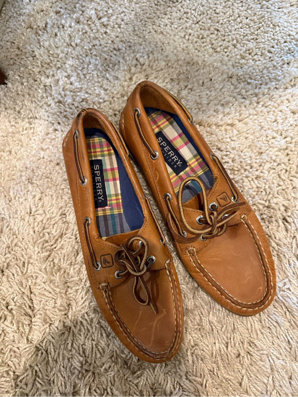 Sperry Men's Brown Leather Boat Shoes Size 9